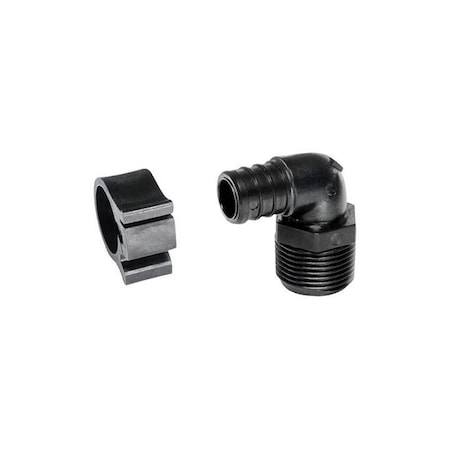 Pexlock Flair-It PEXLock 3/4 in. MPT X 3/4 in. D MPT PEX Elbow with Clamps 30809